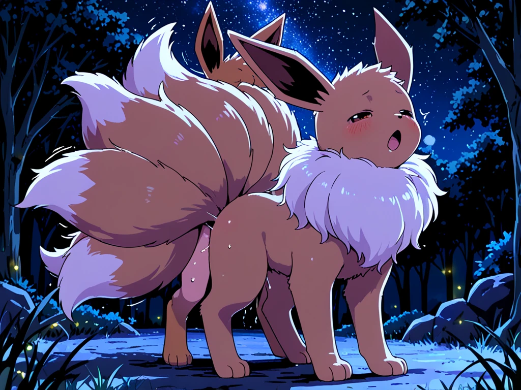 highres, sharp focus, pixiv masterpiece, ((intricate details)), highly detailed, yasuri_shichika, 1boy, male, stripe bead necklace, feral facesitting, Espeon sitting on human's face, feral focus, Pokemon, big butt, hakama