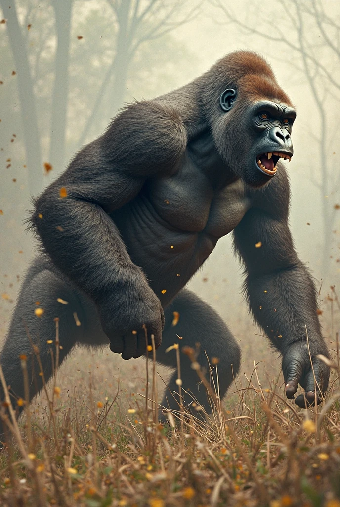 (RAW photo of a Neanderthals:1) , (hyper realistic:1.4), (Neanderthal man:1.4),(half gorilla mix :0.5),(big bulge:1.5), tall, bulky,hulk body, chubby belly, (very muscular:2), (hairy body:1.5),(detail face:1.1), tan skin, thick arms, (veiny arms:1.1), (bloated gut:1.5),(wearing underwear:1.1), thick legs, rounded pecs, (big arms:1.1), veiny arms, dark brown skin, (alone in a zoo:1.1) ,angry,(hunching down:1.1), on all fours, hdr, photorealistic masterpiece, cinematic, best quality, sharp focus,

