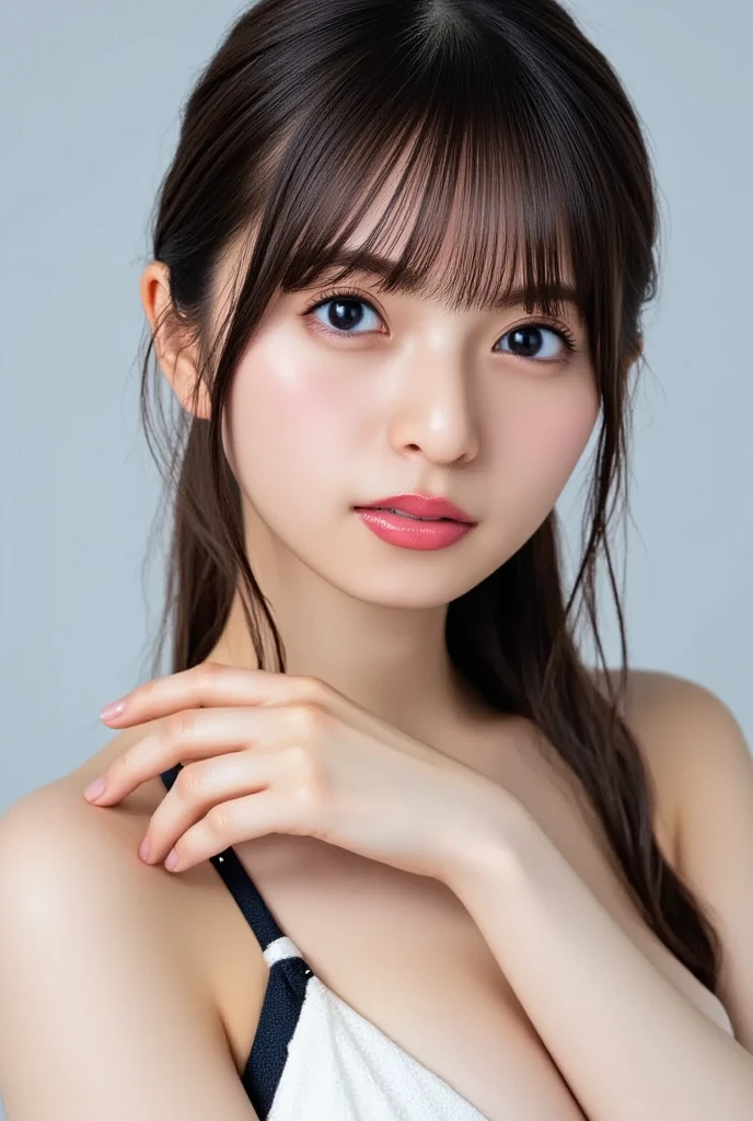 masterpiece:1.3), (8K, Realistic, RAW Photos, Best image quality: 1.4), Japanese women、(Random Hairstyles:1.2)、Highly detailed face、Attention to detail、double eyelid、Beautiful woman:1.4、Light brown hair、Highest quality、masterpiece、Ultra-high resolution、(Realistic:1.4)、Detailed and professionally lit smiles、Loose、thin、Shorthair、Deadly position、skirt、sexy、Swimwear、