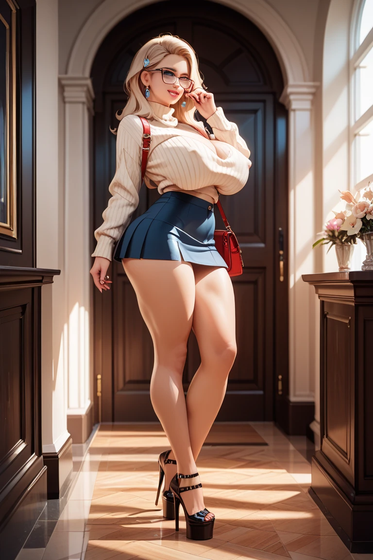 ((anime, estilo Anime profesional, A fair-skinned young woman with waist-length dark brown hair and brown eyes. Ella es descrita como una chica muy linda y atractiva, and is often seen wearing the standard school uniform, que consiste en una camisa blanca con una corbata roja, una minifalda ultracorta plisada azul marino y zapatos marrones, pose random))