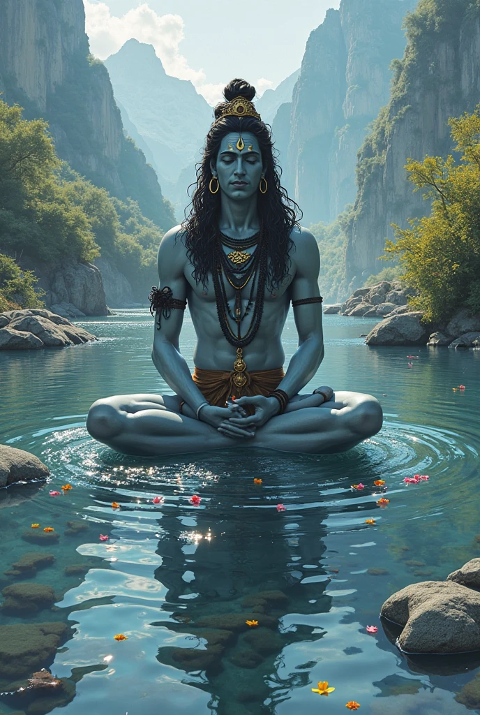 Shiv shankar name 'S lord,maditation, in ocea