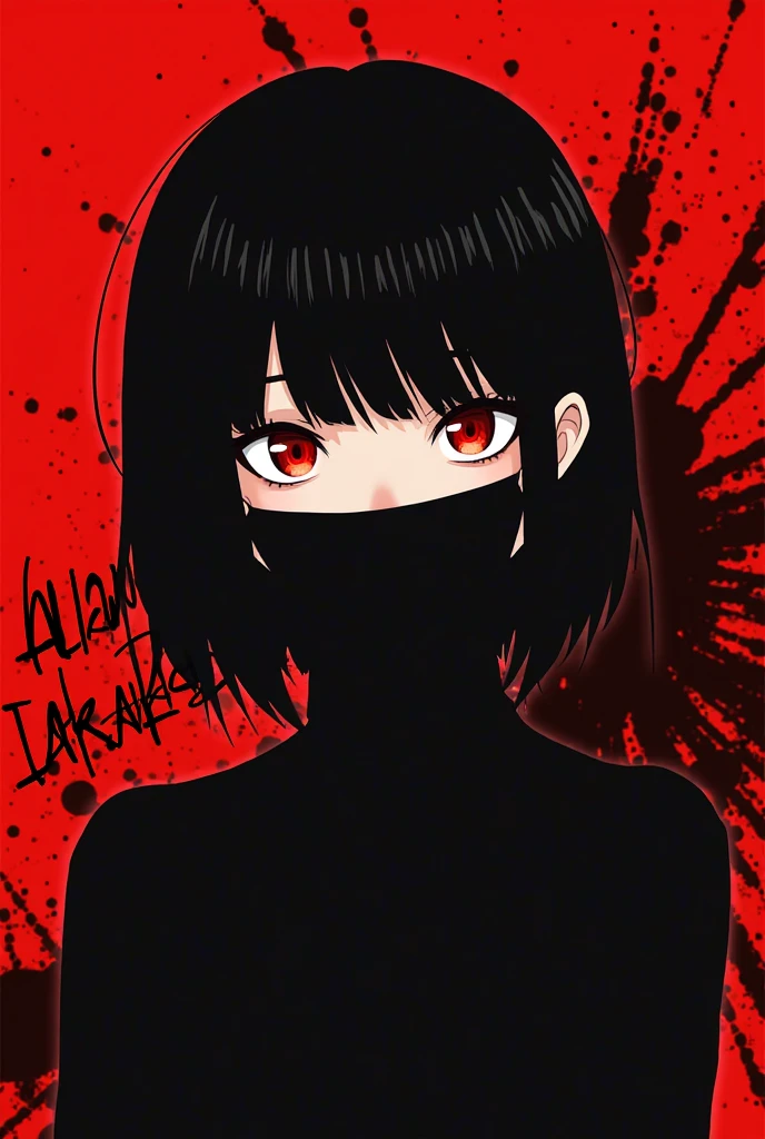 <lora:moshimoshibe-style-v1:1>, 1girl, black hair, short, bangs, red eyes