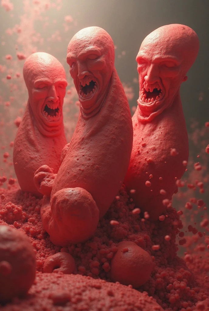 Vomiting perfusion of miniature replicas of your self into an eternal Oblivion, residing deep in you mirror reflection, with no splash back, as your reflection reaches out at you, as they get covered in puke, and parasitic midgets