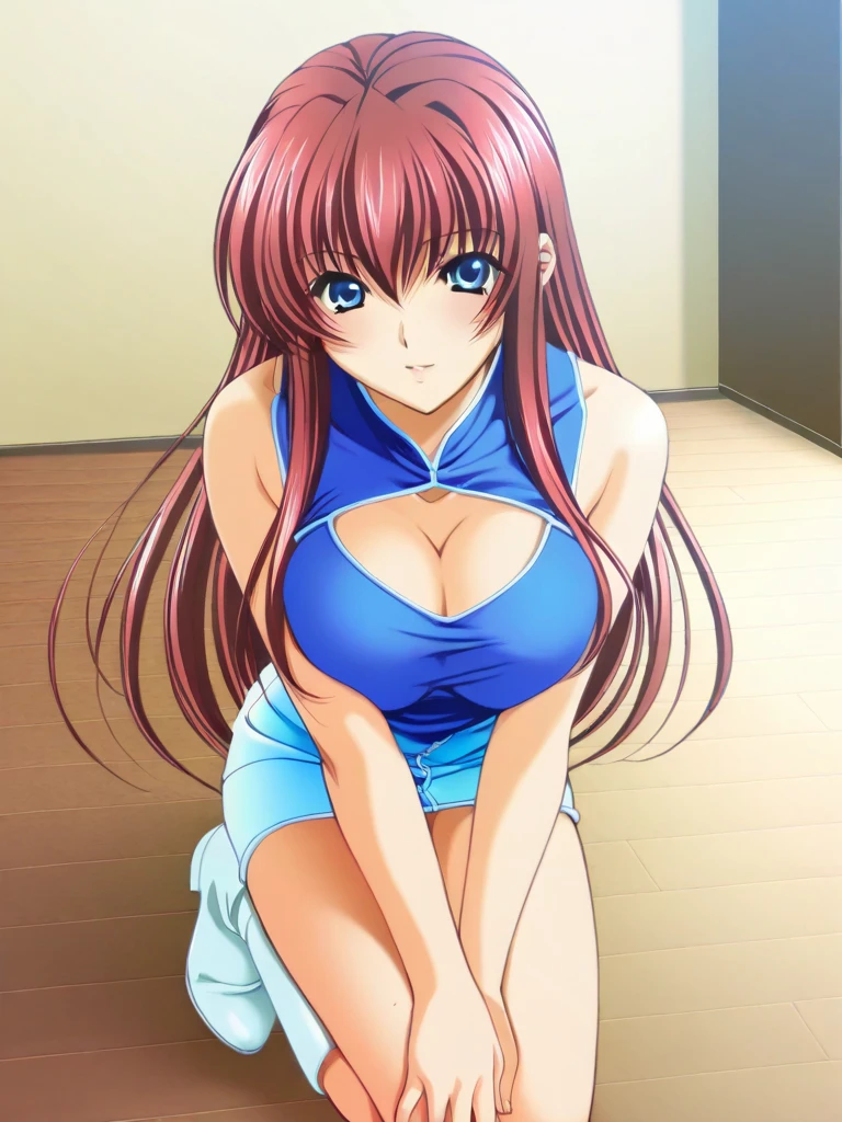 "(masterpiece:1.1), best quality, (NSFW:1.1),
1girl, gyaru, (80s anime style:1.3), (eyelashes:1.5),
(intricate high detailed body:1.2),
(red hair:1.1),
(hair slicked back:1.2), (long hair, wavy hair:1.1),
purple eyes, (gothic makeup, red lip stick, eye shadow:1.1),
(tan skin:1.3), (loli body:1.2), (huge breasts:1.1),
calm,
(school uniform, skirt, midriff peek:1.1),
garter belt, accessories, earrings, necklace, headband,
standing, dynamic pose,
upper body,
(classroom:1.2)"
