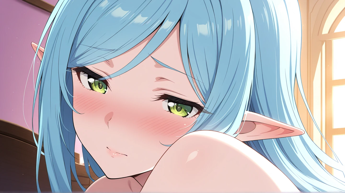 Highest quality、super high quality、16K, Delicious breasts、topless、Facial expressions are random、The location is Fantasy Hot Springs、 Hair color is random、The pose is crouching、The distance is random、Angles are random、Small face、Very delicate facial expressions、Delicate eye depiction、Highly detailed hair、Erotic、18-year-old female、Glowing Skin、Soft Skin、Only Sexy Elf Women、Elf clothing is random、1 female、