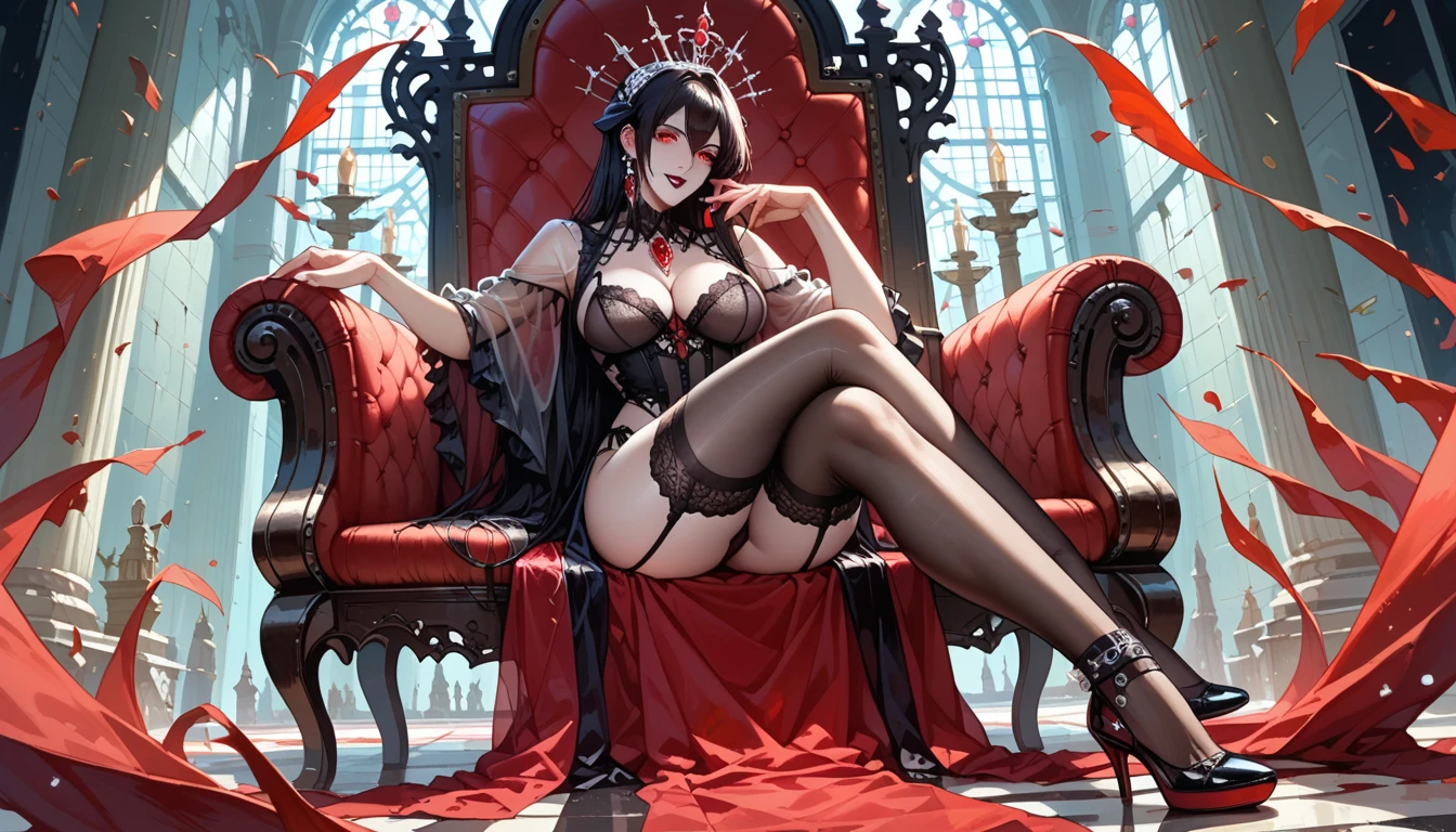 Sexy demon in high heels dominant and submissive