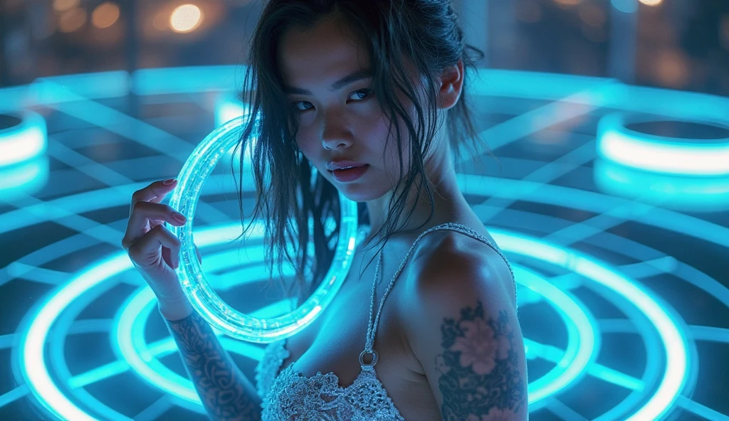 8K,RAW Photos,Highest quality,masterpiece,reality,reality的,woman,Android,cyborg,Machine-made body,20-year-old,Glamour,whole body,Long legs,The bones of electronics,Clear skin,(Glass skin),(Visible electronic systems inside the body),A tube with glowing internal organs,(Connection line),(whole bodyに光るチューブ),Glowing wires are connected,Machine-made body,Wet body,Grey long hair,Wet Hair,Messy Hair,double eyelid,Glowing LED lamp,Advanced AI, Seamless integration of organic and mechanical elements,息を呑むほど美しいwoman型ヒューマノイドcyborgAndroid,Neon Background,white,transparent,In the waterで,Big Bubbles,Glowing Cybernetic Implants,future,Glamour,Large Breasts,live-action,Face illuminated by light,(((underwater,In the water))),glowing body,(Fetal position),