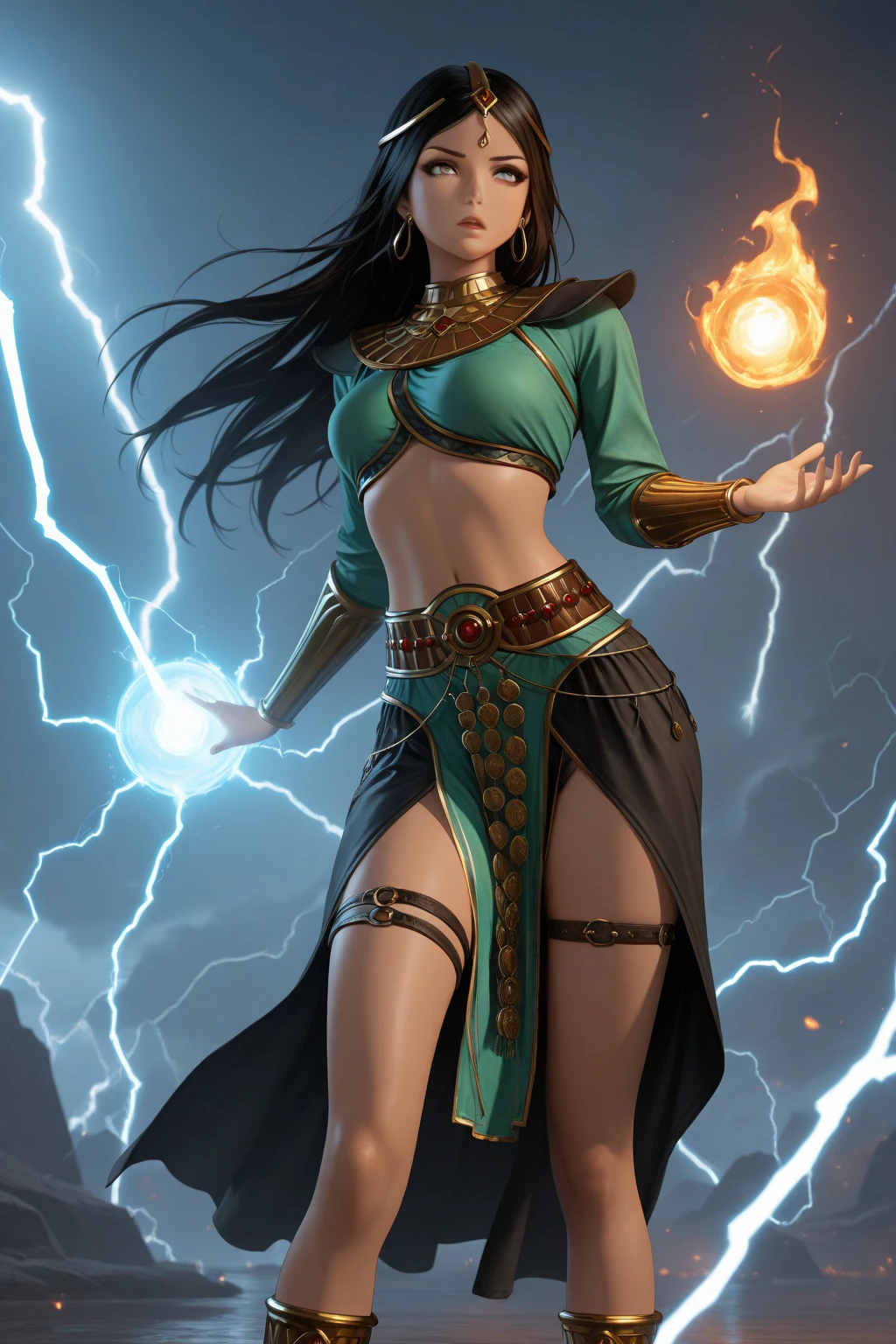 Uma mulher Moreno, de cabelo afro cabelo caindo para frente, Rasta type but braided,a costume of Our Lady of Fatima, tiro de corpo inteiro, Olhos firmes, olhando para frente, Lightning in the sky, arms extended, olhando para frente, parado no topo de uma montanha, manto e capa vermelhos, Shiny cross on a realistic 4K phoenix with orange feathers, with a serious expression and looking forward, corpo inteiro.Jesus, tiro de corpo inteiro, Olhos firmes, olhando para frente, Lightning in the sky, arms extended, olhando para frente, parado no topo de uma montanha, manto e capa vermelhos, Shining cross in the airA realistic 4K phoenix with orange feathers, with a serious expression and looking forward, corpo inteiro. , com seios bonitos, Perfect Summoning Body, Barefoot female, Levitando, Hooded robes and arms raised on a broken earth;, luz de lava brilhante de baixo do campo de asteroides (rochas irregulares, pedregulhos e detritos disparando para o com , a wide thigh is beautiful a woman, com seios lindos corpo perfeito, uma coxa larga, is beautiful a destination with ,vario expression sexual pose, erótic
