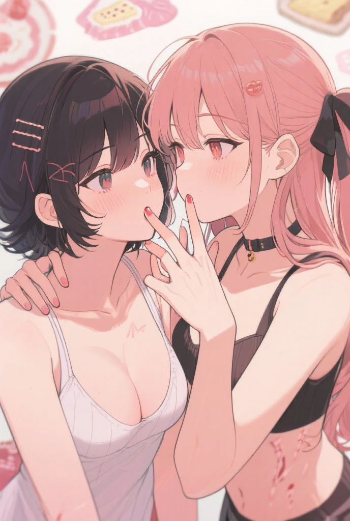 NSFW、8G、highest quality、Highest quality、Real、masterpiece、Mine system、(((Black and pink hair)))、((Knee socks))、(((Two Girls)))、Pink Shirt、Black Skirt、((Twin tails))、(((Idol Group)))、(((stage)))、(((concert)))、Big Breasts、(((Sweat)))、(((Body odor)))、(((pussy)))、(((Love juice)))、(((((Lesbian play)))))