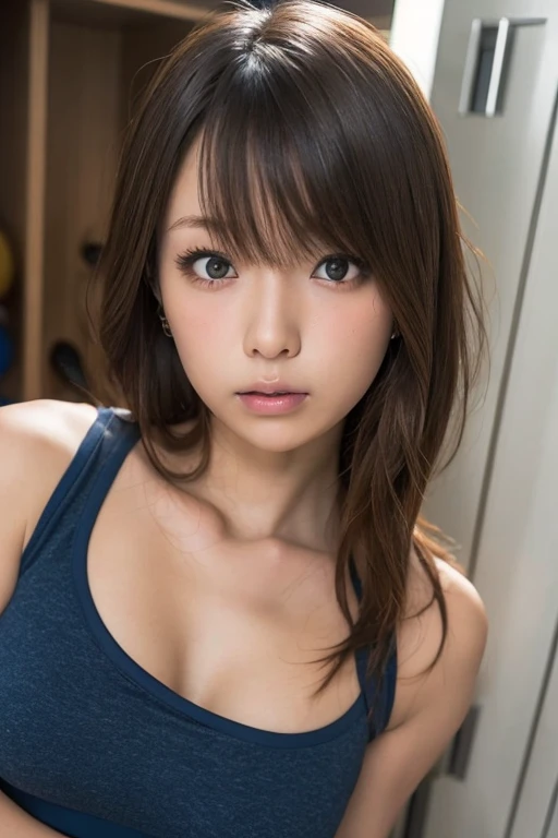 RAW photos, ((((Portrait of extreme beauty))), (((Radiant white beautiful skin)), 1 girl, 19-year-old pretty beautiful girl, ((small breasta)), disheveled hair, hair hanging in front of the face and clinging, [Attractive whitish blue eyes], silky fine hair, ponytail, eyeliner, bangs, hair between the eyes, fluttering hair, a little smile, ((masterpiece, top quality, Ultra detail, film light, complex detail, high resolution, 8k, very detail)), detailed background, 8k uhd, dslr, soft light, high quality, film grain, fujifilm XT3, shallow depth of field, natural light, (perfect hands), sexy and perfect beautiful face, small breasts, , underwear