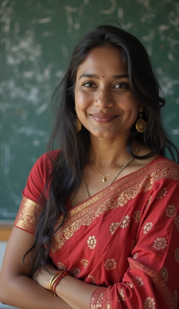 Kerala teacher in saree cleavage visible

