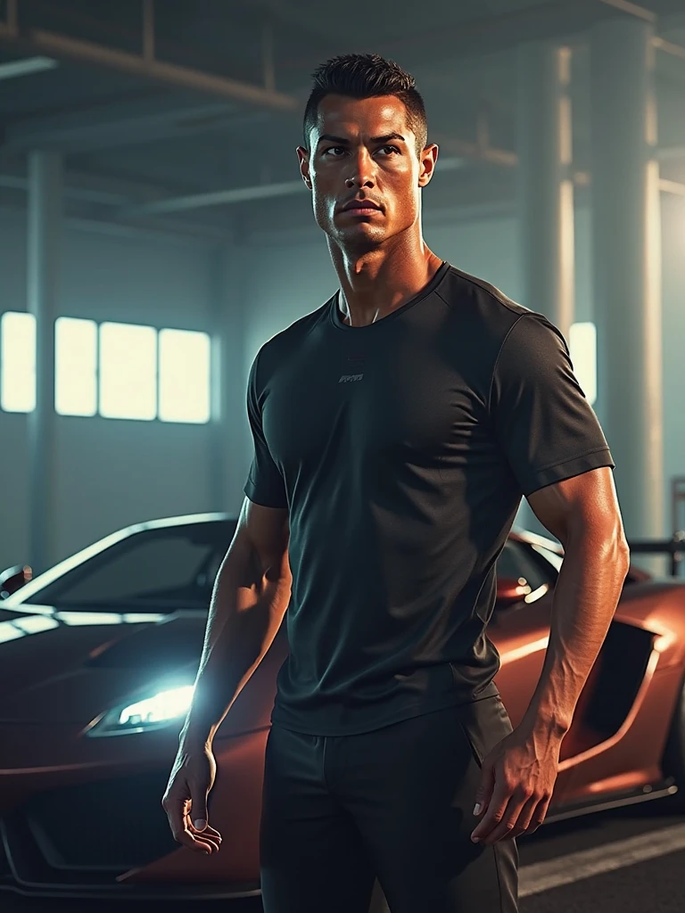 Christiano ronaldo with his cars