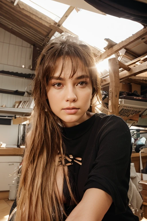 ((extreme close up)) of a a stunningly beautiful young woman, in a stunning white turtleneck dress, stunning gold necklace, in a jungle paradise, RAW, 8K, UHD, natural lighting, (happy to see you), sharp focus, stunning face, nice eyes, fujifilm xt3