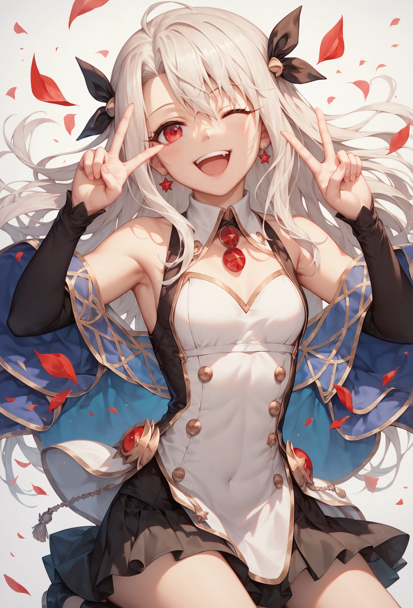 cinematic angle, face towards the sky, depthoffield, incredibly detailed, 1 girl, Fluttering long hair, flipped hair, Air bangs, side braid, streaked hair, floating hair, cute face, ,D, Bare navel, Iridescence and rainbow eyes, Beautiful accessories, super clothes detailed, sparkle, extremely detailed, absurdres, highres, Make a heart shape with both hands and place it on your chest,