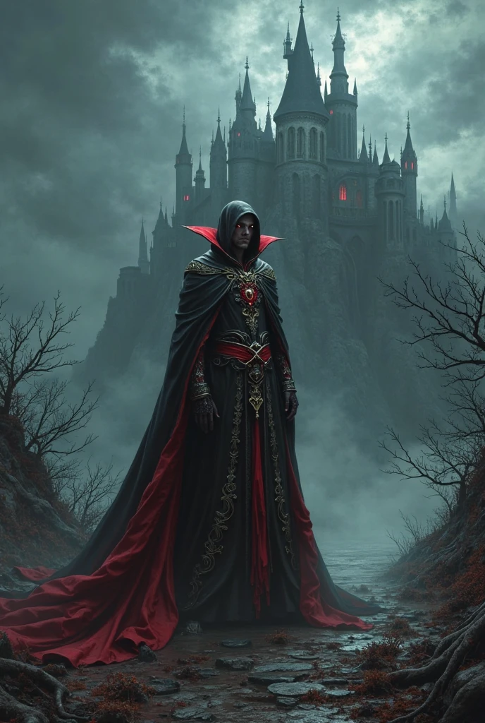 Picture a medieval dark fantasy vampire prowling through a grand, decaying mansion cloaked in shadows and secrets. His presence is both regal and predatory, dressed in aristocratic attire of rich velvet and lace that contrasts sharply with the crumbling decadence of his surroundings. Pale moonlight filters through stained glass windows, casting ethereal hues upon the dusty corridors lined with portraits of long-forgotten ancestors.
The vampire's features are sharp and elegant, with piercing eyes that gleam with a hunger as old as time. His fangs glisten in the dim light, hinting at the primal urge that drives him. Around him, the air is thick with the scent of old books and aged wood, mingling with the faint aroma of blood that lingers on his breath.
In one hand, he holds a goblet filled with crimson wine, its liquid swirling like liquid rubies under the flickering candlelight. A sense of quiet malevolence permeates the air, heightened by the distant echoes of whispers and the soft rustling of moth-eaten curtains. Shadows dance upon the walls, casting fleeting illusions of movement and life in the mansion's forgotten halls.
Capture the timeless and haunting presence of this medieval dark fantasy vampire as he navigates the labyrinthine corridors of his ancestral home, where echoes of the past and present intertwine in a dance of seduction, danger, and eternal longing."
