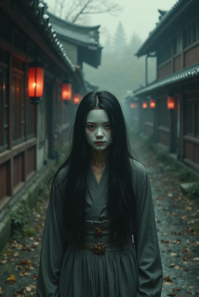 A breathtakingly photorealistic image of a Japanese yokai, resembling a Kawa no onna, in a horror setting. The ghostly woman has long, white hair and a gaunt, skeletal face, with hollow eyes and a haunting expression. She is dressed in tattered,
 traditional clothing, sitting by a river under the eerie light of a full moon. The scene is captured with a Canon EOS R5 full-frame mirrorless camera equipped with a Zeiss Otus 85mm f/1.4 lens. Shot from eye level to emphasize her eerie presence and
 intricate details. The setting is a dark, forested riverside with mist and shadows adding to the chilling atmosphere. The image is rendered in stunning 16K resolution, capturing hyperrealistic details of her decaying form, the flowing water, and the
 surrounding foliage. Colors are dark and muted, with a cold, blue tint, meticulously graded in the ACES color space for a cinematic and haunting tonality. The composition is meticulously crafted to eliminate any imperfections or distractions, ensuring a
 flawless, spine-chilling image that pushes the boundaries of photorealism.--ar 9:16--v 6.0--q 2--s 100