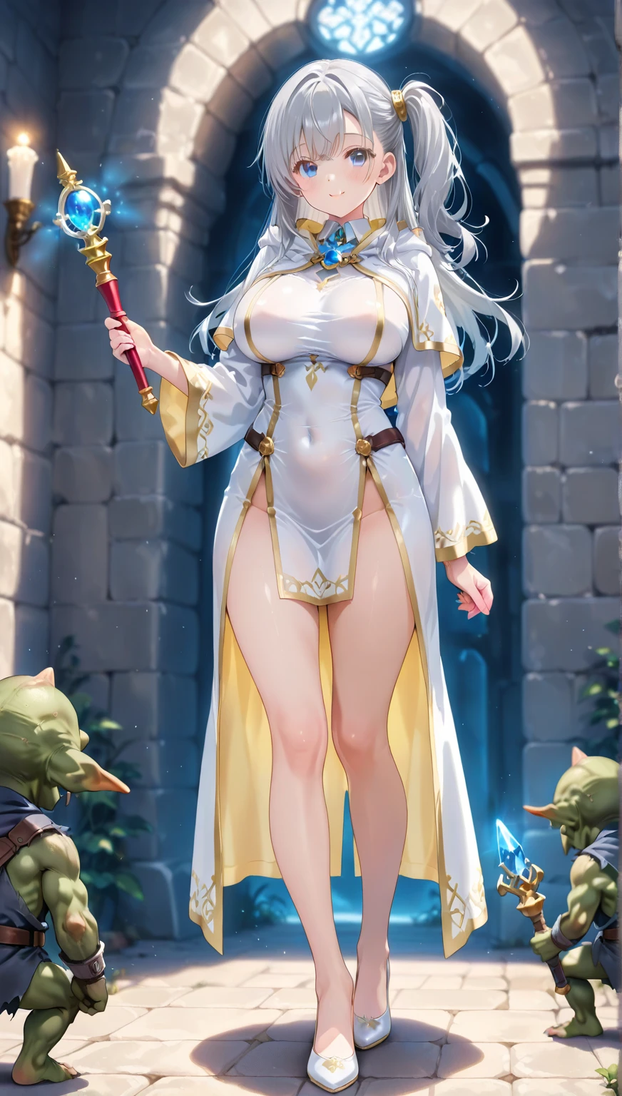 The elf is very beautiful, her body is slim and toned, His skin and hair are white with gold tones., His eyes are golden with a beautiful shine., his countenance is very attractive, her hair short but well combed, Her legs are slim and toned and her hands look very delicate both physically and mentally..