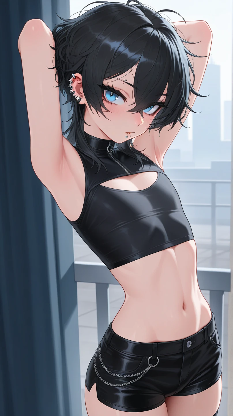 masterpiece, best quality,anime style, 1 girl,(((slender body))), (((small breast))),(((gym uniform,glasses))),(((3 monkey grabbing the gir))),((((cum)))), (beautiful face), (((short hair))), (((straight hair))), ((((black hair)))),detailed beautiful skin, (perfect hands, perfect anatomy)