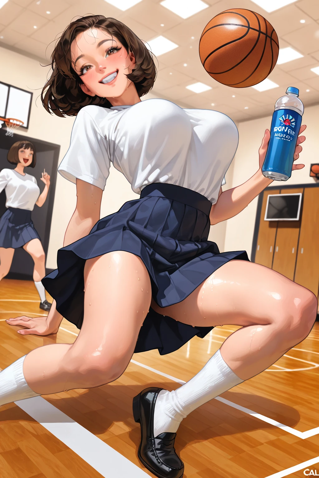 (Hyper-realistic), (a picture), (high resolution), (in 8K), (high detailed), (Best Illustration), (top-quality), (ultra-detailed), (masterpiece), (best quality:1.2), (extremely detailed:1.2), (photorealistic:1.1), (extremely detailed face), (beautiful detailed face), (ultra detailed), (wall-paper),
(1girl), (solo:1.8), (black hair), (ponytail hair style), (sweat), (Shiny skin), (volleyball player:1.2),
(rolling eyes:1.6), (cross-eyed), (ahegao), (drool:1.1), (slaver:1.4), (open mouth),
Cameltoe, (skinny thigh), (slim waist), (nude), (bottomless:1.8), (pubic hair:1.4), (pussy), (huge breasts:1.4),
(sports shoes:1.4), (high socks:1.4), (volleyball uniform:1.2), (black volleyball uniform:1.4), (sleeveless:1.2), (bare shoulders:1.2), (kneepads:1.2), (elbow pad:1.2), (bloomers:1.2),
(sex-machine:1.6), (black dildo:1.4), (piston machine), (spread legs:1.4), (squatting:1.2), (object insertion:1.4),
(dripping pussy juice), (squirting), (female ejaculation),
(arms up), (arms above and behind head), (armpits),
(locker room:1.2),