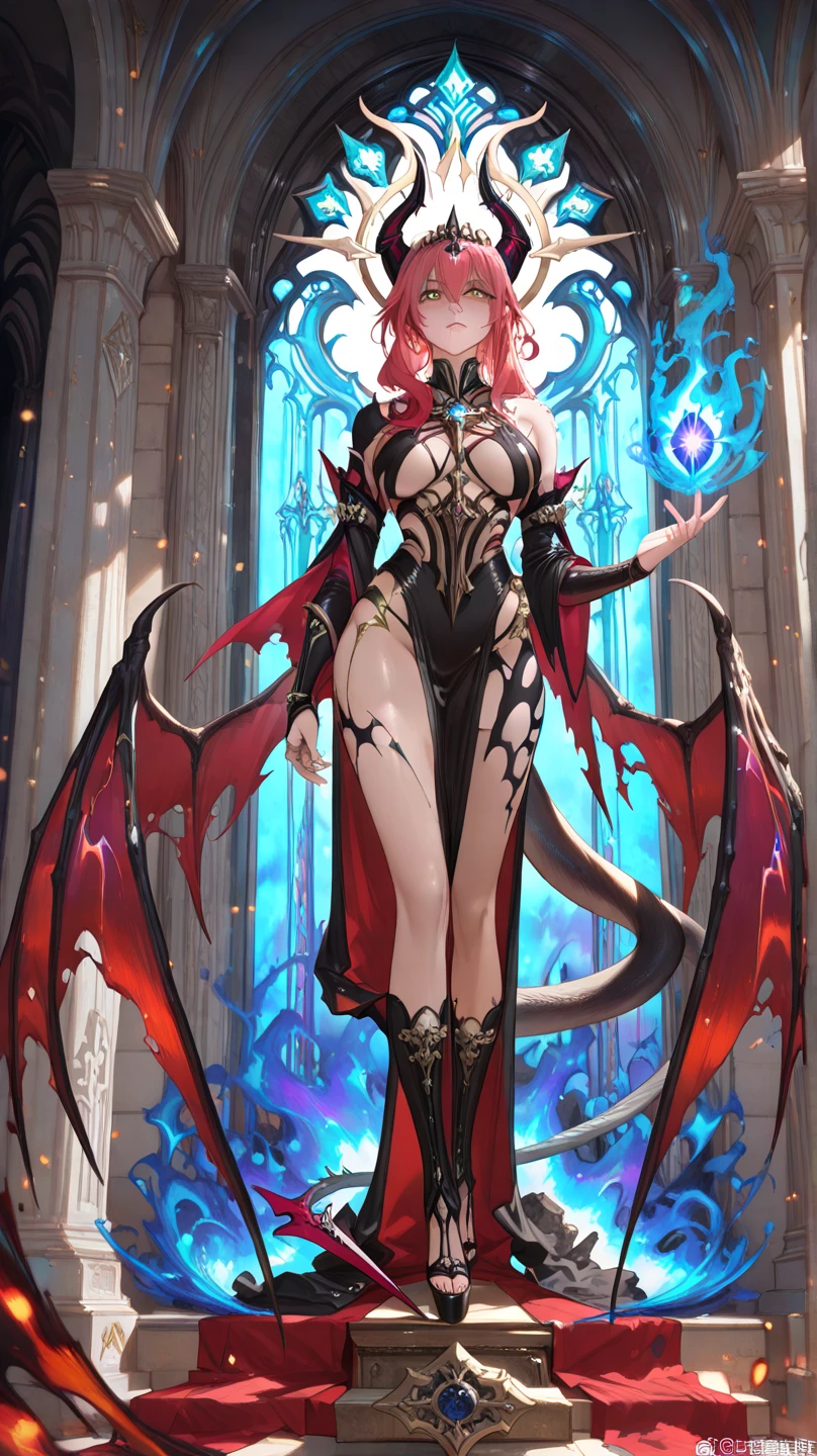 golden dragon goddess with wings, perfect hands, golden shine, fictional figure body hands on waist