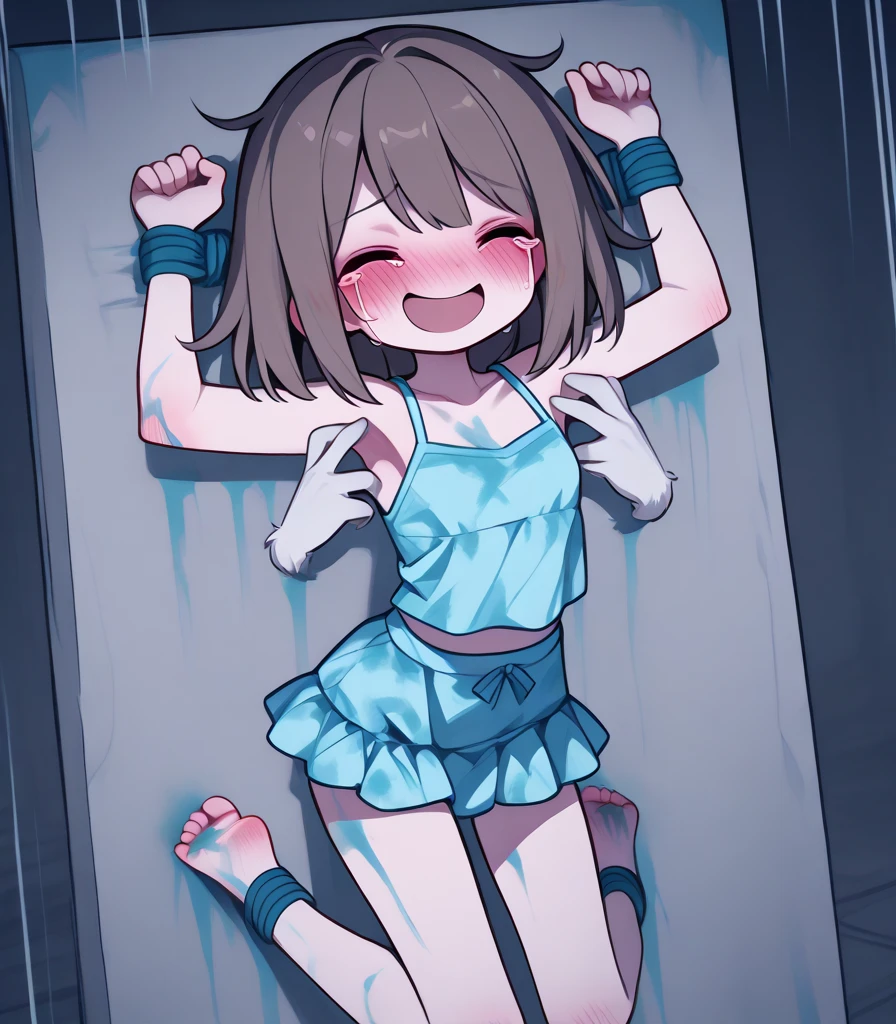 (A woman giving a blowjob to a boy chained to a wall)、Oneshota、Puzzled、Embarrassed、