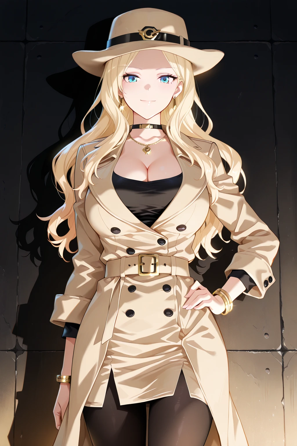 masterpiece, best quality, highres, 1girl, garden background , white background, perfect lightning, giovanna, one piece dress, <lyco:Giovanna:0.85>, chain, pantyhose, black jacket, open clothes, jewerly, standing, red suit cuffs