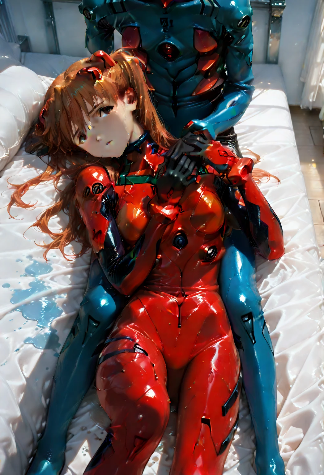 (Highest quality, High resolution), ((Two people)), ((ayanami gives sex to souryuu_明日香_langley:1.4)), , (bukkake), futanari, doggy style, sex, (ayanami), (souryuu_明日香_langley, bodysuit, red_bodysuit, neon_Genesis_evangelion, medium_breasts, plugsuit), (nsfw)