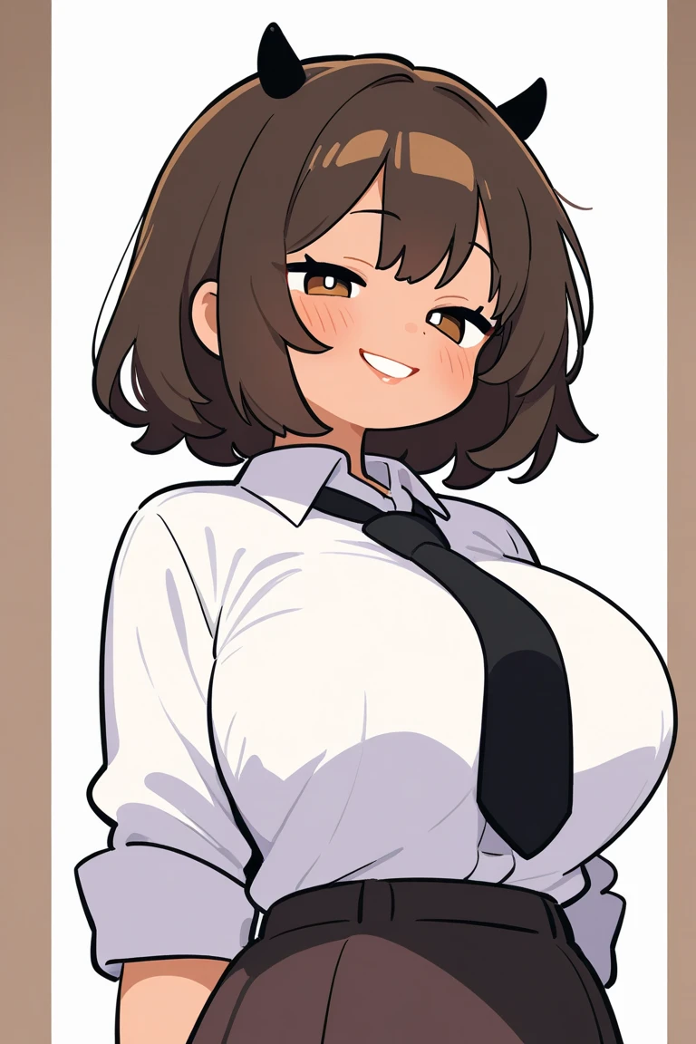 by buta99, by chelodoy, by spikedmauler, by cervina7, solo, female, standing, looking at viewer, ((hair, snout)), smiling, lips, eyelashes, eyeliner, big breasts, cleavage, , light brown fur, pink eyes, sexy, long light brown hair, skinny, canine, pink, kawaii, domestic dog, wavy hair, small waist, huge thighs, , big eyes, sexy, big hips, sexy outfit, f dramatic pose, action pose, sexy, butt, pink theme, kawaii, hair in ponytail, blush, cute, white button shirt, black skirt, teacher, teacher outfit, glasses