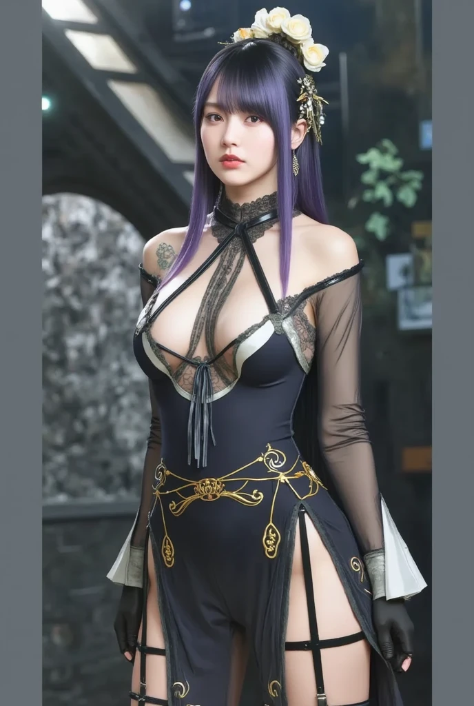1 girl,lean over WINK,((Wearing Ice-crystal embellished dress:1.5),(Wearing Jewel:1.2) ,( lace_cloak:1.3),(Fluffs :1.4),(pearl bodychain:1.3),garden,nighttime,moon,( huge breasts ),cleavage,shiny skin,lip gloss,tattoos, masterpiece, best quality, realistic ,Surrealism,Rich artistic colors,natural colors art in 8k,3D,Portrait art,solo, tamaki