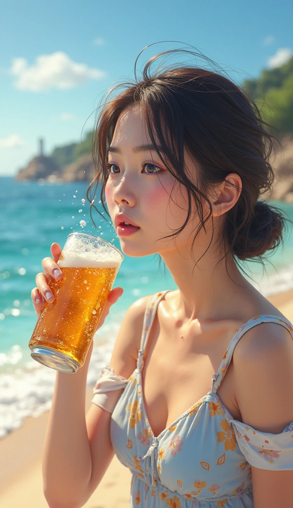 Drinking beer at sea、delicate