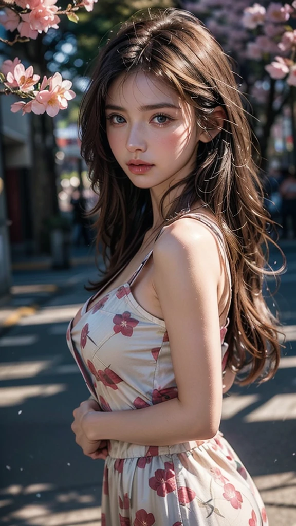 a beautiful young woman with hippie-style hair and dress, detailed eyes and lips, cinematic 8K resolution, photorealistic, shine body