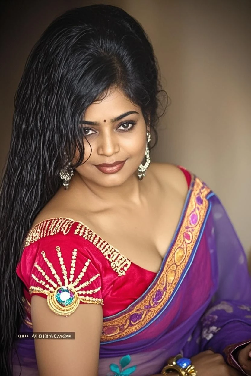 RAW photo, face portrait photo of beautiful 26 y.o woman, cute face, wearing black white sari, happy face, hard shadows, cinematic shot, dramatic lightin, big boobs, long hair, dramatic background, dark pink lips, sexy figure , multi color background, tajmahal background