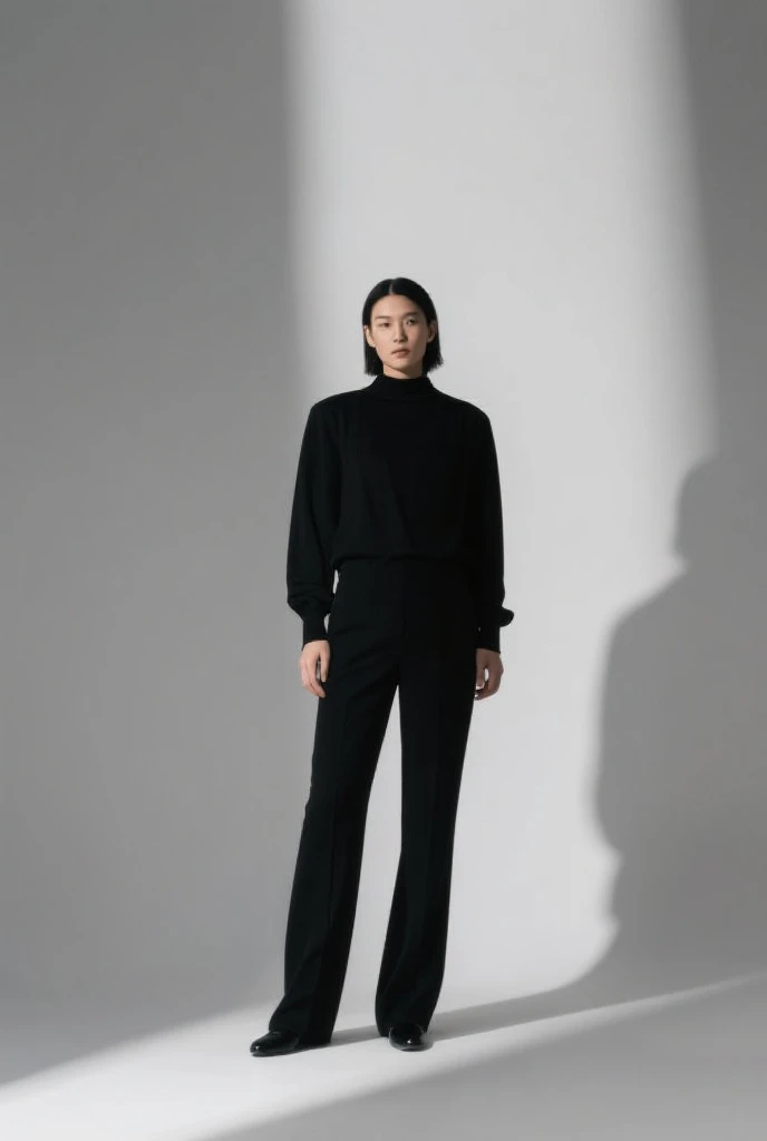 Big eyes Chinese man, Patrick DeMarcelier's style. Wearing a Rush skisuit and black wide-leg pants from Canadian outdoor brand ARCTERYX , Tall,(Rush by ARCTERYX:1.5)Fit and fit, (In 2023:1.1), (Shaved:1.2), (short black wavy hair:1.5),(Very short hair:1.6). In the style of ethereal beauty, realistic blue skies, Hasselblad 1600F, Ultra-realistic portraits, vivd colour, dynamic linework, Smooth and polished .