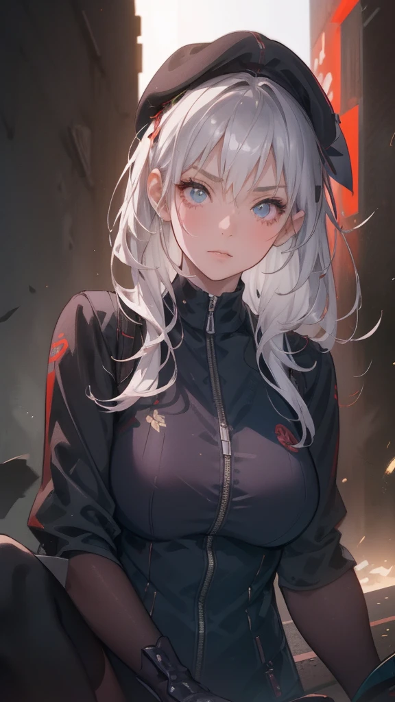 Sanya, grey hair, green eyes, Military Uniform, Necktie, Pantyhose, sexy pose,
(masterpiece, best quality;1), extremely detailed ,ultra detailed, 1girl, solo , :< ,
(85mm),light particles, lighting, (highly detailed:1.2),(detailed face:1.2), (gradients), sfw, colorful, detailed eyes,
(detailed background), detailed landscape, airbase,
<lora:Sanya:0.95>
