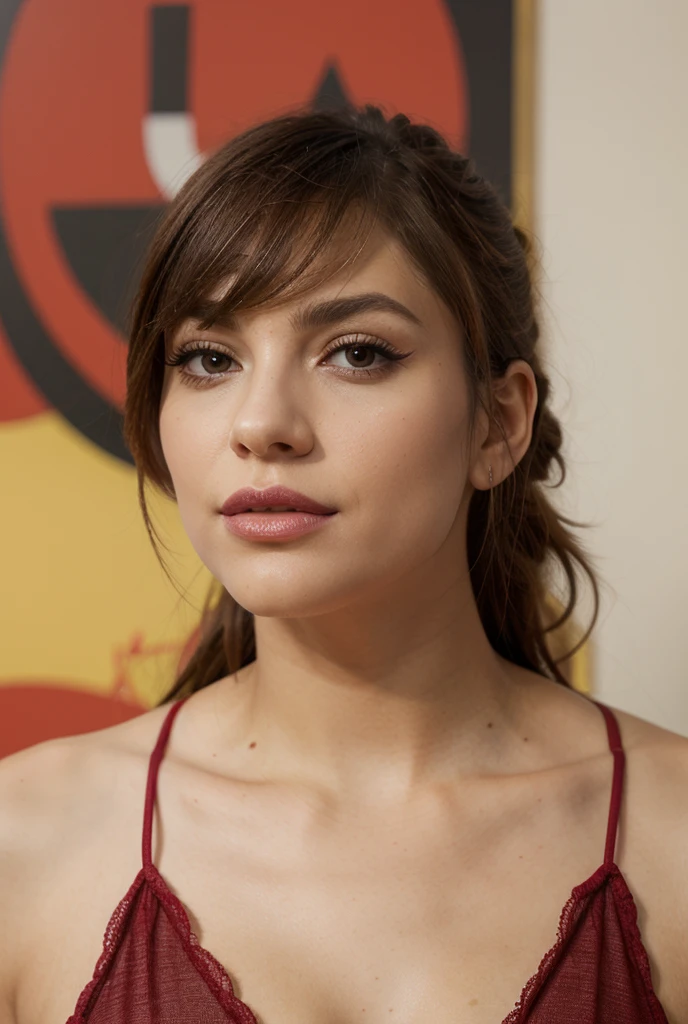 photo of beautiful (truka1t-135:0.99), a woman in a (movie premiere gala:1.1), perfect hair, hair upsweep updo, wearing red (plugsuit:1.1),  ((ElectroPop 08:1.1)), modelshoot style, (extremely detailed CG unity 8k wallpaper), professional majestic (photography by  lee friedlander:1.1), (Fujifilm X-T30 II Mirrorless Camera), 24mm, exposure blend, hdr, faded, extremely intricate, High (Detail:1.1), Sharp focus, dramatic, soft cinematic light, (looking at viewer), (detailed pupils), (upper body), 4k textures, soft cinematic light, adobe lightroom, photolab, elegant, ((((cinematic look)))), soothing tones, insane details, hyperdetailed, low contrast