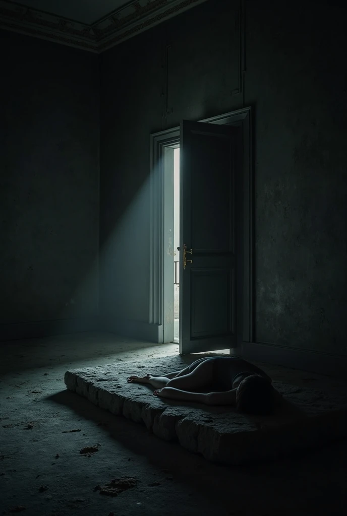 (detalhado, realista, sharpened details: 1.3), (obra-prima: 1.3), (horror: 1.5), ((ferido, sangrento: 1.3)Dead woman on the ground, Sombras realistas: 1.3), Evil Lab in the Background, tubos brilhantes no fundo, horrible atmosphere, (edge lighting: 1.4)
