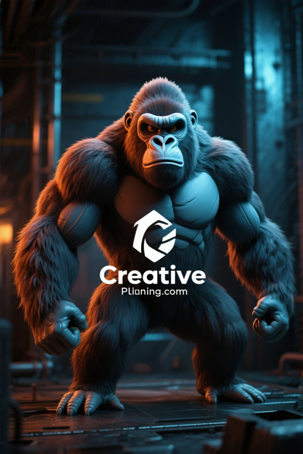 an image with an ape in the background that does not cover the text with the letters SSR PUEBLO