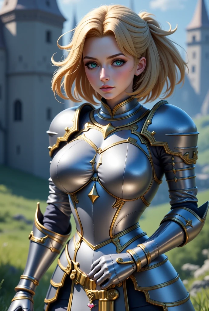 (highest quality, 8K, 32K, masterpiece, UHD: 1.2), professional photos, realistic pictures, fantasy, multiple angles, close up photo, Photo of erotic beauty warrior, sexy, (goddess of beauty), 1 girl, spread your legs wide, showing pussy, Pubic hair sticking out from armor, ((big breasts, huge show: 1.2, long, natural chest protruding from the armor)), erotic body, curved body, perky butt, Seraphina is a knight who likes to show off her body., her beautiful breasts and smooth pussy, naked, her feminine intimate parts, her breasts exposed, Exposing, Her mesmerizing beauty is matched by her extraordinary skills。. her blue eyes shine with determination, Her golden hair falls in soft waves around her shoulders.. Wearing carefully made costumes、, sexy armor, she exudes a subtle sensuality.
Seraphina's armor、Gracefully hugs the feminine curves of your body。, Highlighting her breasts and pussy. Delicate lines and intricate details add a captivating touch to her presence。. A flowing cloak dances in the wind as you move., Add an element of mystery and charm.
wear armor、Tailored to emphasize femininity and muscular abdomen。. Her swordplay is a natural extension of her grace, And she carries herself with confidence that attracts attention wherever she goes.
Seraphina is more than just a sensual and sexual figure; She is a fearsome warrior with magnetic powers that transcend the battlefield.. Her charm lies in the unique combination of beauty and porn, Everyone admires her for her erotic appearance.