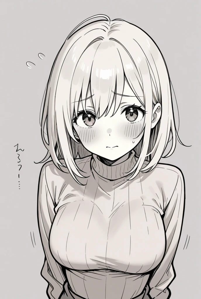 a beautiful girl in school swimsuit with oversized breasts