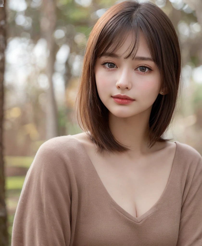 (RAW photo: 1.2), (realistic: 1.4), (highest quality: 1.4), ultra high resolution, (fine eyes), (detailed facial features), (Detailed features of garments), HDR, 8K resolution, focus only, bangs, skin tightening, (slender girl), dream-like, Japanese,
(Ultra-fine illustration), landscape, no text,
Medium chest, straight hair, short hair, black hair, black eyes,
one girl, whole body, The background is a park at night,
fish pendant,
light blue tight sweater,
cute, sexy,
(smile),