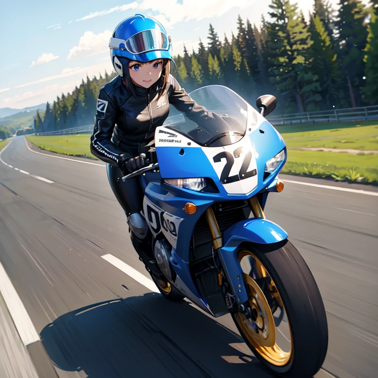 JK girl with racing helmet