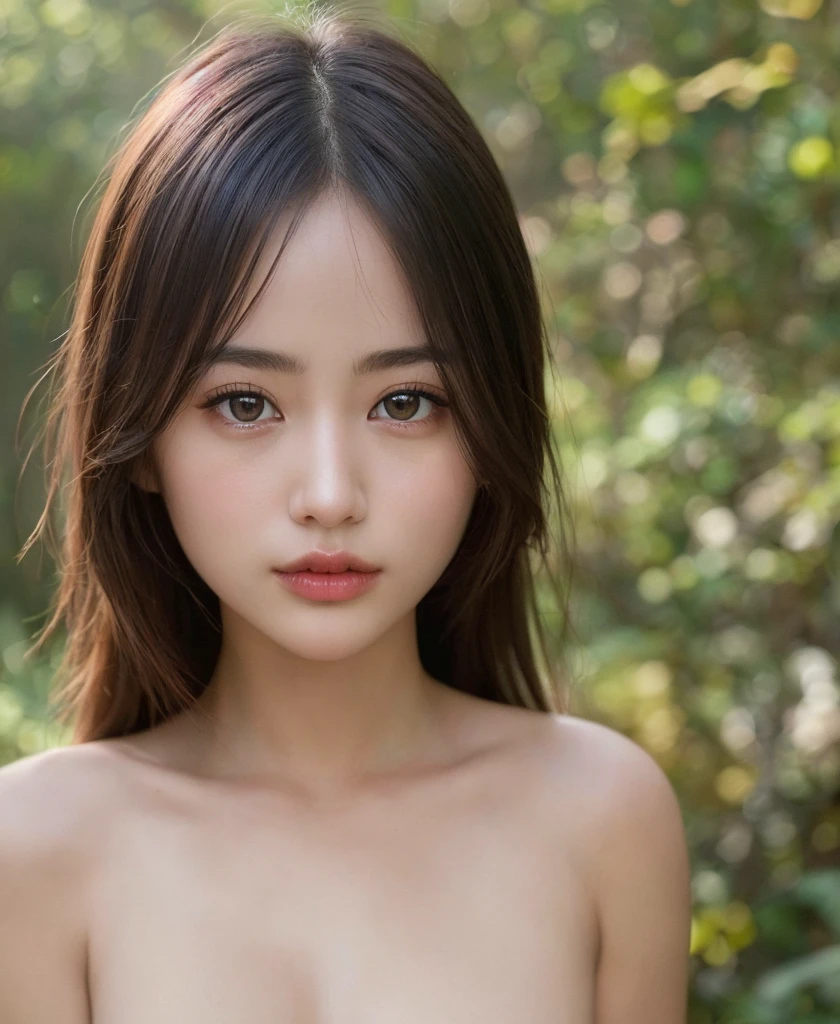 ((RAW, analog style)), ((film grain, skin details, high detailed skin texture, 8k hdr, dslr)),best quality、Completely naked、realistic fair skin、small breasts、17old beautiful girl、Realistic full body figure、Beautiful
