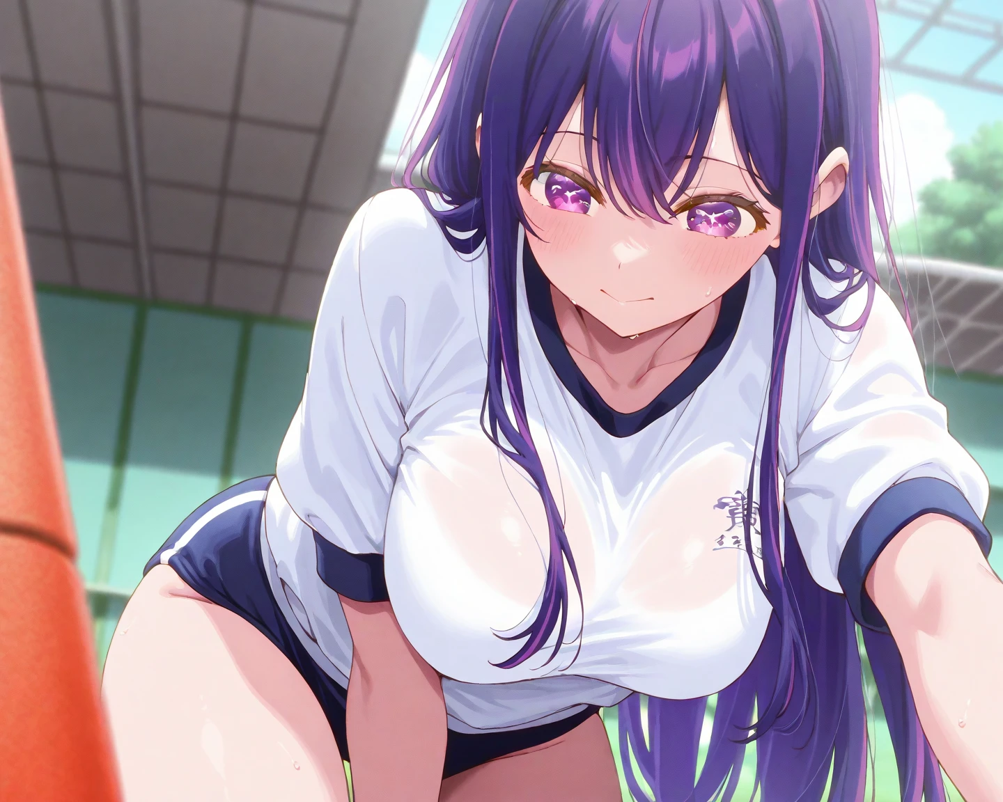 1girl, long hair, short hair, smile, blush, in classroom in Japan , cowboy shot, sweater, skirt lift, 2d art, splash art, illustration, digital art, looking at viewer, seductively posing, best quality, hard shading ,sexy pose, eating ice bar