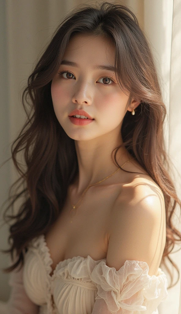 ((((highest quality))))、(((Ultra-precision CG16K wallpaper)))、(((masterpiece)))、(((Very detailed)))、(((Extreme detail)))、1people々'woman、成熟したwoman、24歳のwoman、((The Face of Japan))、((Very beautiful face))、((Mai Shiraishi:1.5))、((Straight semi-long hair、Blunt bangs))、(Shiny brown hair)、Beautiful and delicate eyes、Brown eyes、Raise your eyebrows、High nose、Small nostrils、Small Mouth、Seductive lips、Beautiful breasts、((C cup size breasts))、Cleavage、Plump body、(Chubby body type)、Perfect balance、Perfect Anatomy、Perfect composition、Beautiful subtle shadows、美しいNatural light、Beautiful details sparkle、Written boundary depth、(((High chroma)))、(((Genuine:1.9)))、((Vivid:1.5))、((horn:1.6))、((Beautiful Skin))、((Skin Texture))、((Genuineな皮膚感))、(((Cowboy Shot、thigh:1.5)))、((正面から見たhorn度:1.5))、((Surprised face with mouth open:1.4))、(The eyes that see me:1.5)、Bright sunlight、Natural light、(((Outside a dilapidated building:1.2)))、(Standing pose:1.5)、(((Wearing a heavily ripped mint green tank top、Wearing badly ripped white shorts:1.6)))、((Completely naked:1.2))、((Earrings、Wearing a necklace:1.3))、