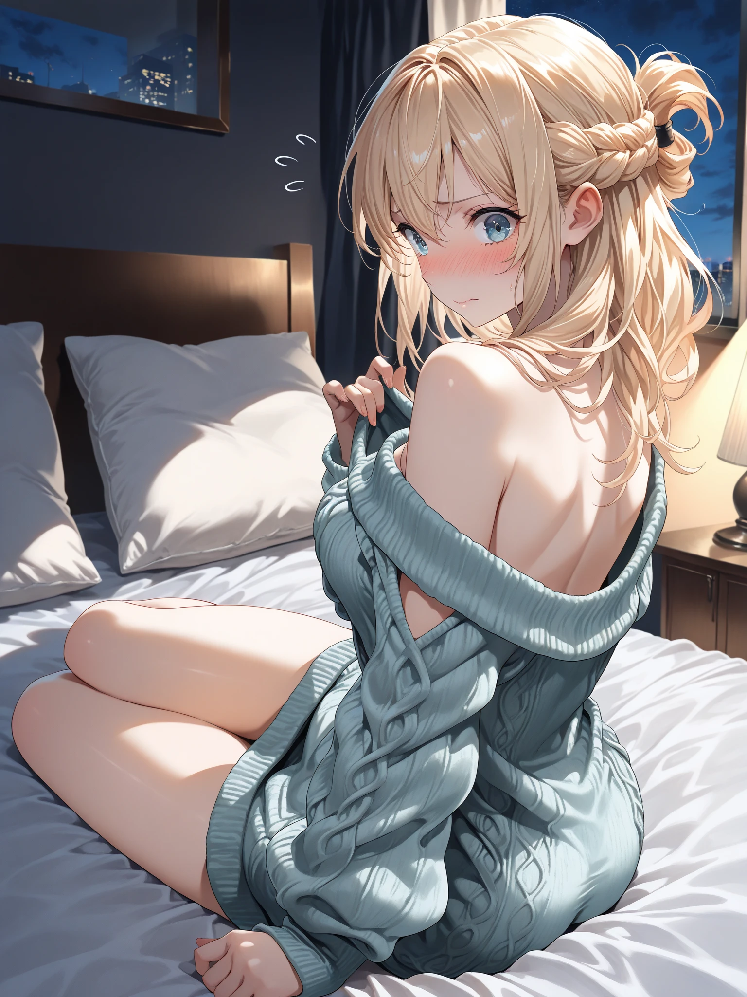 ((masutepiece)), Best Quality, Super Detail, HDTV, Highly detailed CG unified 8K dendenden wallpaper, Perfect Anatomy, Detailed hand, ((((drooing eyes,Small eyes,roundly eyes,with round face,Medium Hair,enticing lips))),(masutepiece,Best Quality,High quality,ultra-detailliert,Extremely detailed,超A high resolution,Best aesthetic,8K,Cinematic Light),(((Sweater that kills virgins,,sexy sweater,beautiful boob,High angle,full body Esbian,Wide background))),(Water droplets on the body,Soaking wet body,shiny white skin)),brightly lit room,Moody Light
