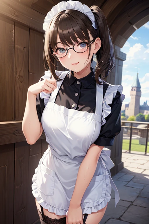 (Highest Quality, 8k, masterpiece:1.3), (),(beautiful face above the castle gate:1.3),standing,kitchen,( make pancakes ), (Pancakes with many layers), ( shiny skin:1.2),( beautiful slim woman in her 20s wearing a short apron),Side Ponytail,(),(shy ass),,excited,(apron),,(colorful),(I definitely wear black garter knee socks that are raised up to 、wet body, Sparkling Skin ),close-up pancakes,,(lean forward, : 1.5),( black rimmed glasses:1.6), (sidemap:1.3)、 、,
、
,((( masterpiece, Highest Quality, high resolution, 超 high resolution, pixel perfect , description boundary, 4K, RTTX10.0))),
、Anegasaki Nene, shiny brown hair, beautiful brown eyes, smiling face, sparkling pupils, (fine grain), , highly detailed face,, (masterpiece:1.2, best quality), ((only1 girl)), ((cowboyshot:1.5))