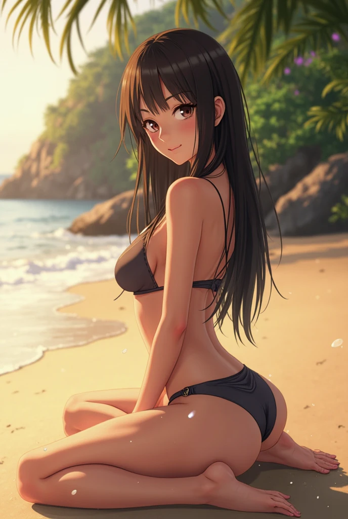 One Woman, Highest quality, masterpiece, Super Resolution, Large Breasts, Micro Bikini, Idol, Beauty, Underboob, Sideboob, Beach, from the front, Cleavage, 8k, High-resolution pupils, High-resolution contours, Mature Woman, Married Woman, Adult charm, Adult sex appeal, Broken bangs, Forehead visible, Stylish, Sexy expression, Mother, Highly detailed eyes, blush, Droopy eyes, High resolution face,