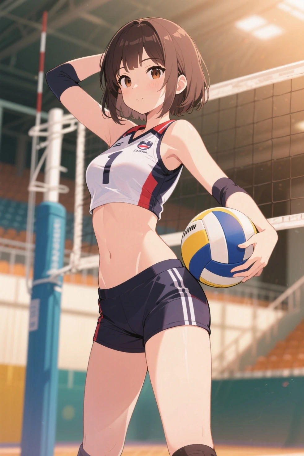 mutsu_kantaicollection
,(masterpiece:1.4),(best quality:1.4), (high quality:1.4),(hyper detailed:1.4),(exquisite:1.4), art CG,8K,1girl solo,
play volleyball, volleyball court, indoor stadium, (jumping:1.1), volleyball game,
volleyball uniform, one hand extended upwards, ball, volleyball net,