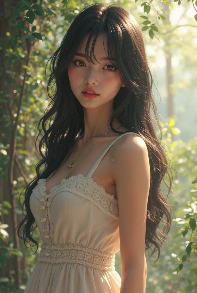 Romantic Rosette dress2, dark theme, red lips, mature female, makeup, Big eyes. Pretty eyes, ((Random shooting angles)), (best quality, masterpiece:1.2), ultra-detailed, (realistic:1.37), beautiful, youthful, glamorous model with (detailed eyes, detailed lips, extremely detailed eyes), with white and floral colors, showcasing a radiant smile, slender figure, long legs, creating a breathtaking depiction of a girl enjoying the sunshine, Outdoor sports, the beach, on the pier, Warm tones, extremely high color saturation, official art, extremely detailed CG unified 8k wallpaper,(High dynamic range :1.4), (cinematic),(soft colors, dull colors, soothing tones :1.3), (natural skin texture, ultra-realistic, soft light, sharp),(very detailed), Evening, autumn, autumn maple leaves, professional lighting, leaning against the guardrail, looking into the distance