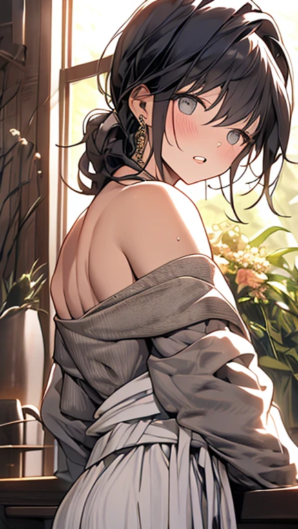 (Must Have, Top Quality, Very Fine Illustration, Realistic, Background Detail: 1.4), (japanese child doll) , (5 head tall), (((child))),(infantile),buildgrinning,blush, no clothes, festival happi is bare,on all fores,from behind,take off her clothes,take off her clothes,take off her clothes,full nude,small brest